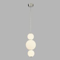 LED Pendelleuchte Glas Ø 18 cm Chrom Weiß...