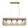 Lampe à suspendre 4 flammes E27 Naturel Noir Bambou Bois Métal