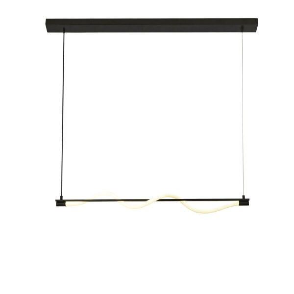 Suspension LED Noir mat Blanc Métal 2700 K L : 1 m