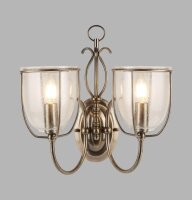 Wandleuchte 2-flammig mit Schalter E14 Glas Metall