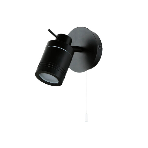 Wandlampe IP44 GU10 Ø 10 cm Schwarz matt verstellbar