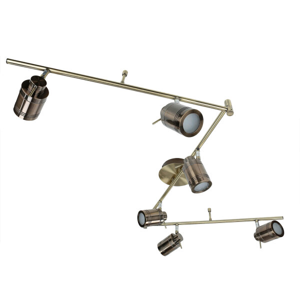 Spot de plafond 6-flamme IP44 GU10 en laiton antique métal salle de bain