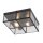 Plafonnier 2 flammes E14 noir mat verre métal