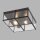 Plafonnier 2 flammes E14 noir mat verre métal