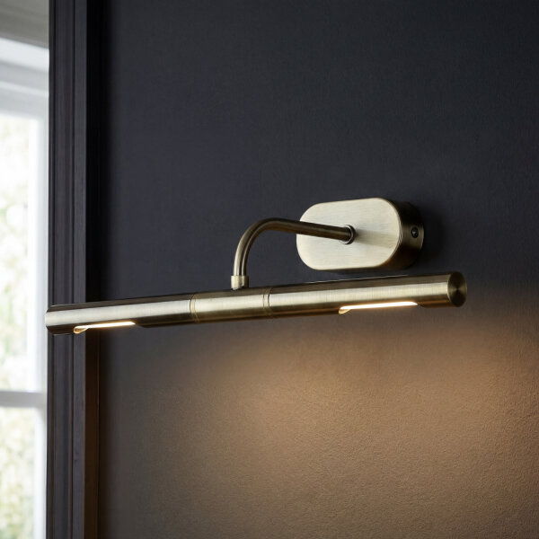 Bilderlampe verstellbar B: 35 cm 2x G9 in Messing antik