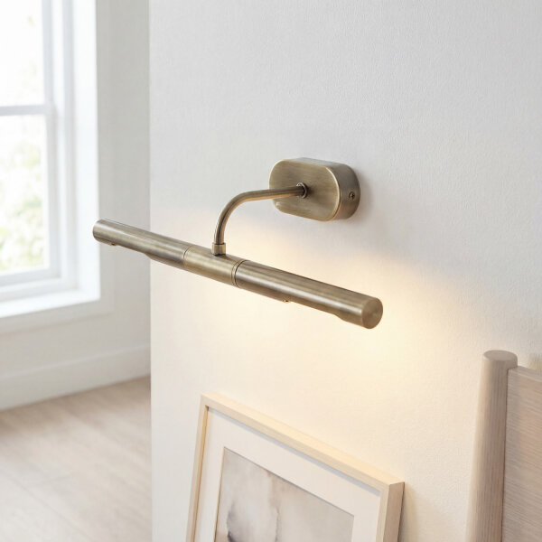Bilderlampe verstellbar B: 35 cm 2x G9 in Messing antik