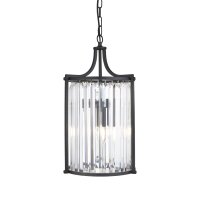Art Déco Suspension Noir Ø 26 cm Cristal 2x...