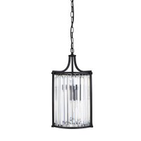 Art Déco Suspension Noir Ø 26 cm Cristal 2x...