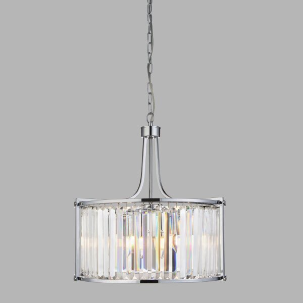 Lampe à suspendre cristal rond Ø 50 cm 5x E14 Art Déco
