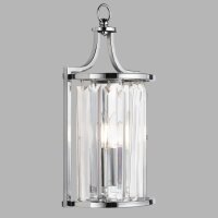 Wandlampe Kristall E14 Art Déco H: 35 cm in Chrom...