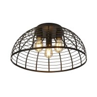 Plafonnier rond Ø 40 cm Noir Métal 3x E27