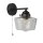 Badlampe Wand IP44 Schwarz matt Klar E27 mit Schalter