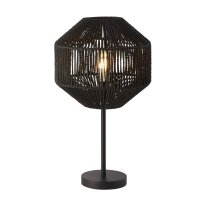 Tischleuchte Schwarz 55 cm &Oslash; 30,5 cm Seil Schirm...