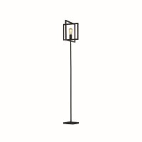 Lampadaire noir E27 160 cm m&eacute;tal r&eacute;tro design