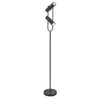 Lampadaire 2 flammes noir GU10 150 cm m&eacute;tal ajustable