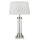 Tischleuchte 63 cm E27 in Silber matt Weiß Glas