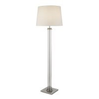 Lampadaire 156 cm en argent crème E27 tissu verre