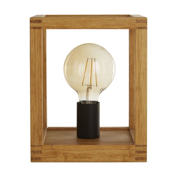Tischleuchte klein H: 25 cm E27 Natur Bambus Holz