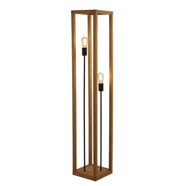 Stehlampe Bambus 140 cm hoch eckig Natur Schwarz ZAMOSC