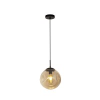 Suspension Noir Champagne E27 D : 25 cm Verre TALIA