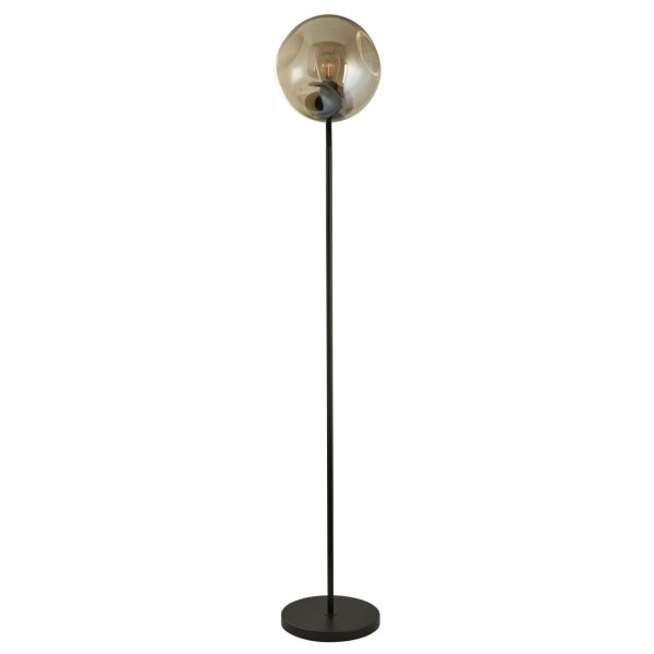 Stehlampe Schwarz Champagner E27 150 cm Glas Metall