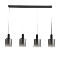 Hängelampe Grau Schwarz B: 142 cm 4-flammig E27 Glas...