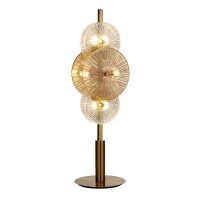 Lampe de table verre métal 66 cm en laiton ambre...