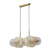 Hängelampe Glas Metall B: 90 cm in Bronze Bernstein...