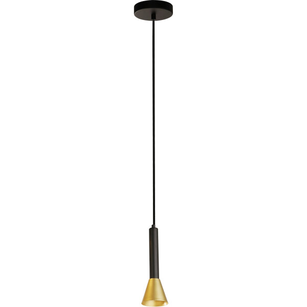 Hängelampe Schwarz Gold GU10 D: 9 cm Metall Retro