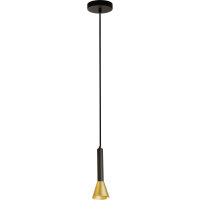 H&auml;ngelampe Schwarz Gold GU10 D: 9 cm Metall Retro