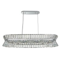 Lampe à suspendre chrome clair cristal 10x G9 L :...