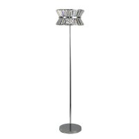 Lampadaire cristal 150 cm petit Art Déco chrome clair