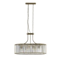 Lampe à suspendre cristal en laiton antique clair...