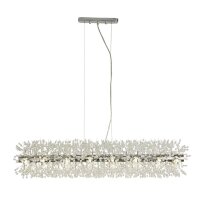 Pendelleuchte Kristall 100 cm lang Chrom Klar 16x G9