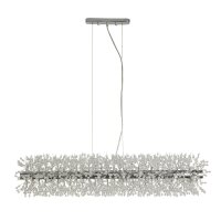 Pendelleuchte Kristall 100 cm lang Chrom Klar 16x G9