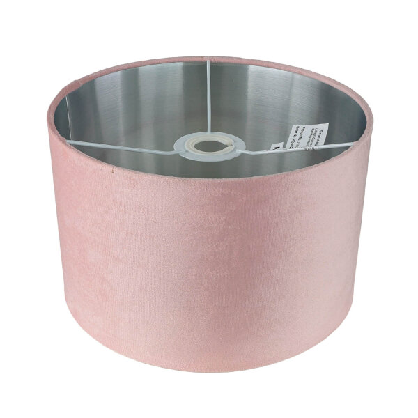 Abat-jour velours D : 28 cm en rose argent rond