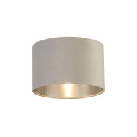 Abat-jour gris clair argent velours rond D : 28 cm pour...