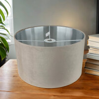 Abat-jour velours taupe argent D : 38 cm pour lampe...