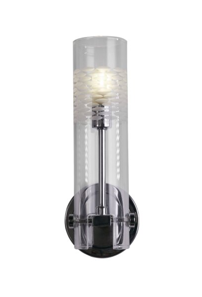 Badleuchte Wand IP44 H: 28,5 cm Chrom Klar G9