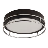 Plafonnier salle de bain IP44 2x E14 D : 30 cm noir chrome