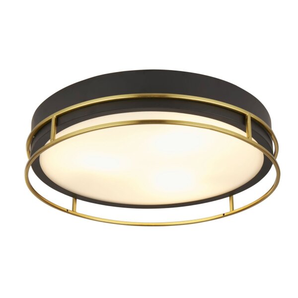 Plafonnier de salle de bain IP44 Ø 40 cm rond noir laiton