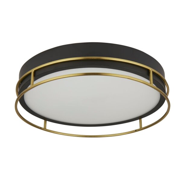 Plafonnier de salle de bain IP44 Ø 40 cm rond noir laiton