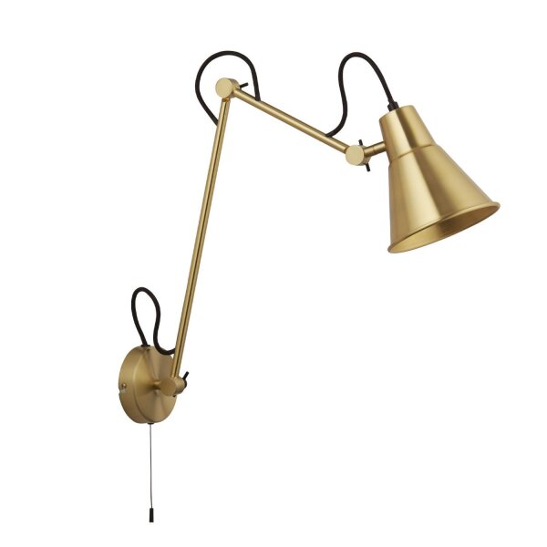 Wandleuchte mit Schalter in Messing Gelenk verstellbar Metall
