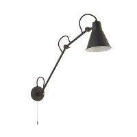 Wandlampe mit Schalter Gelenk verstellbar Grau Metall