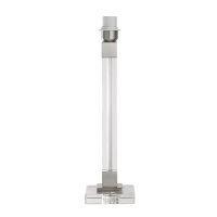 Pied de lampe verre métal en nickel E27 48 cm pour...
