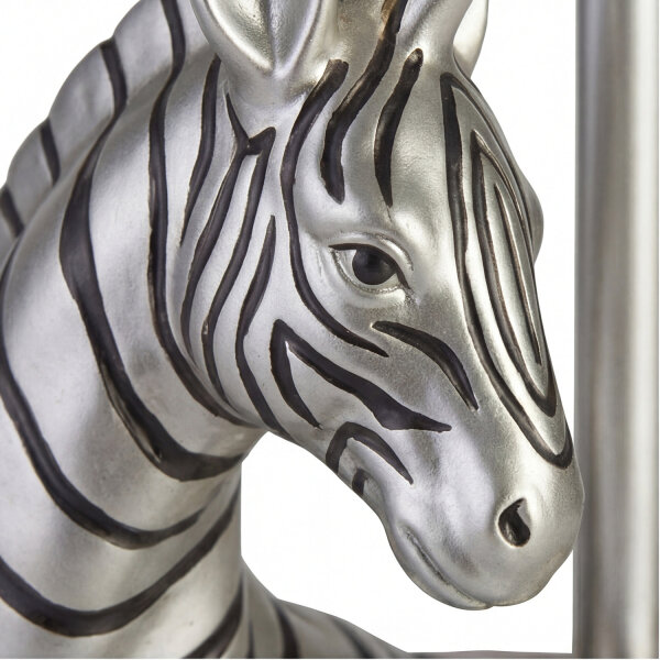 Tischlampe Modern 35 cm Zebra E27 in Silber Schwarz