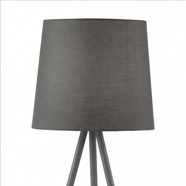 Lampe de chevet tripode E14 54 cm en argent mat gris