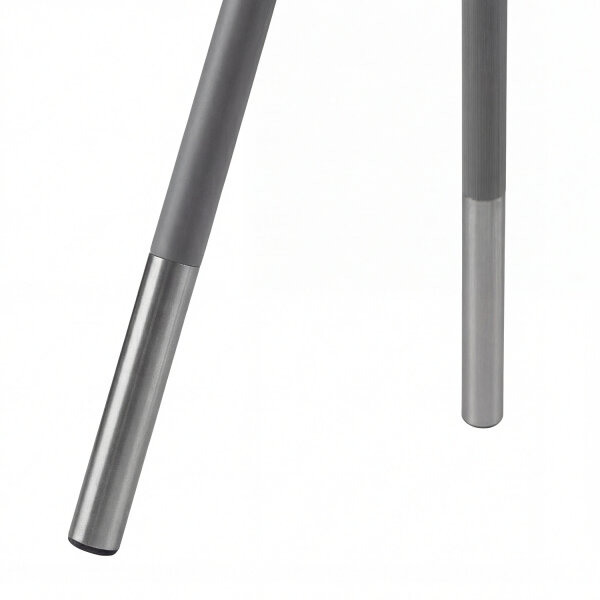 Lampe de chevet tripode E14 54 cm en argent mat gris