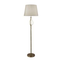 Lampadaire 152 cm E27 en laiton antique Crème...