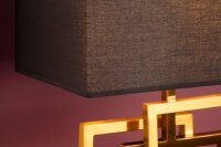 Lampe de table confortable noir or tissu...